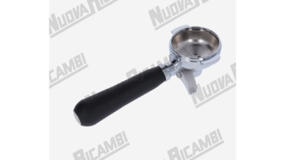 ROUNDED PORTAFILTER 2 CUPS "NR" - 15° ANGLED - WITH "NR" HANDLE M12 - SPOUT 3/8 - CON FILTER FIXING SPRING - WEGA