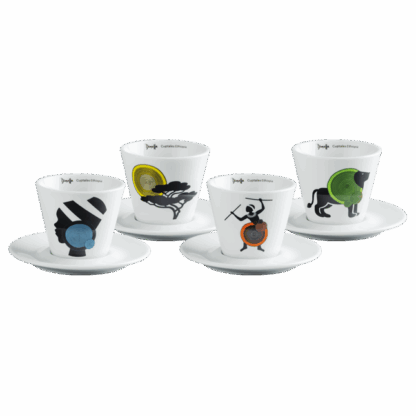 Dimello Ethiopia Cuptales - Porcelain Cappuccino cups with saucers