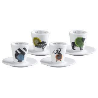 Dimello Ethiopia Cuptales - Porcelain Espresso cups with saucers